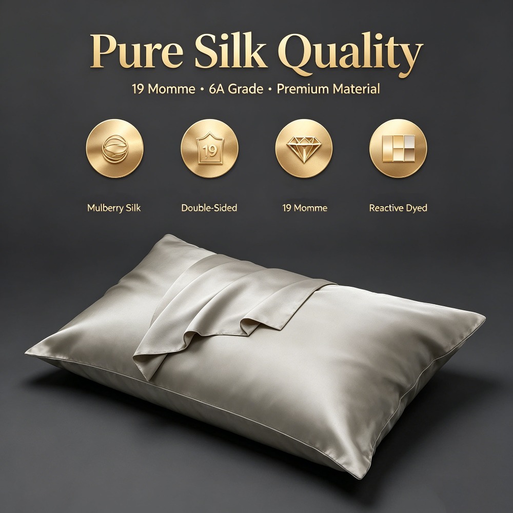 Home Improvement Business - 19 Momme Mulberry Silk Pillowcase Double-Sided