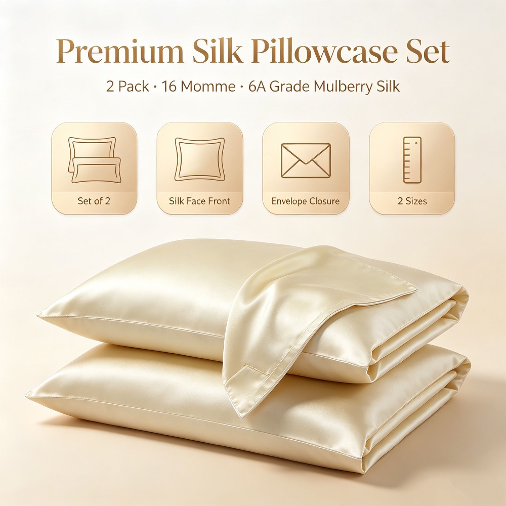 Home Improvement Business - 2 Pack 16 Momme Mulberry Silk