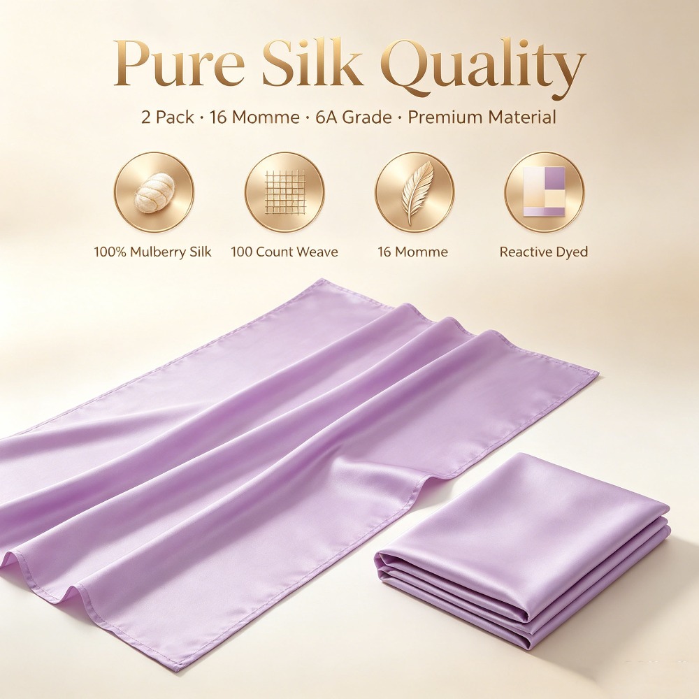 Home Improvement Business - 2 Pack 16 Momme Mulberry Silk