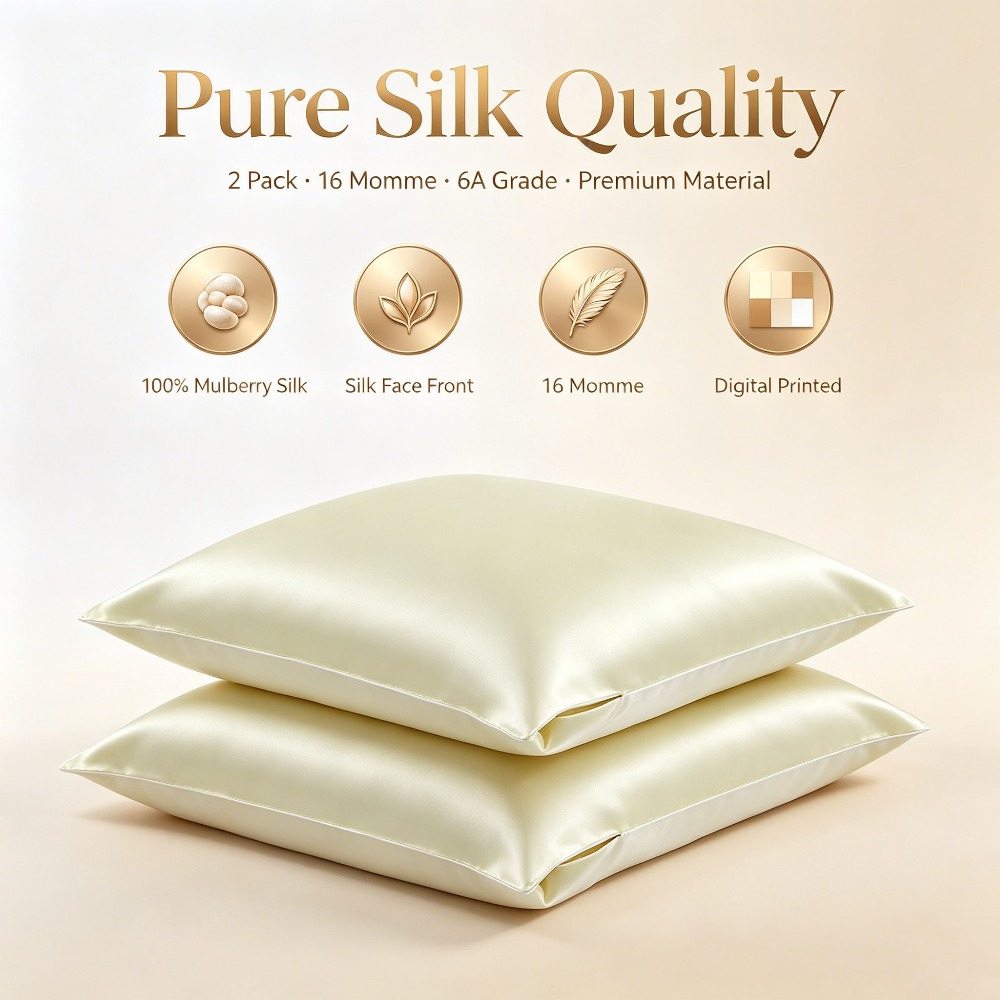 2 Pack 16 Momme Mulberry Silk  - огляд і ціна Home Improvement Business