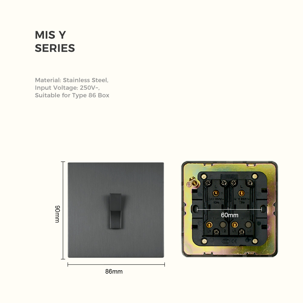 Avoir Gray Y Type Push Button  - огляд і ціна Home Improvement Uk